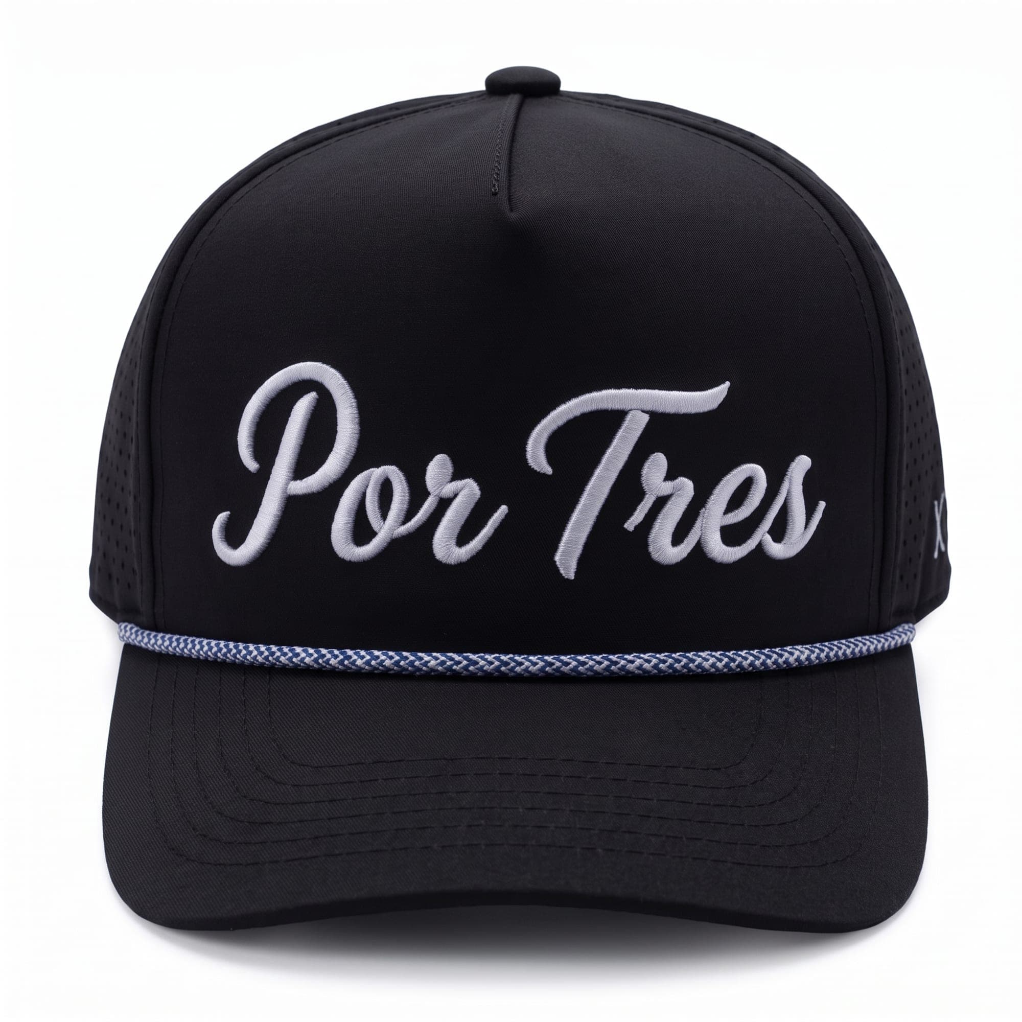 Gorra Por Tres color Negro, vista Frente